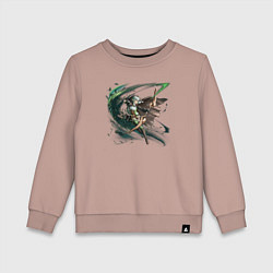 Свитшот хлопковый детский Высшая Эльфийка-Лучница из Goblin Slayer, цвет: пыльно-розовый