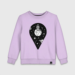 Свитшот хлопковый детский Точка космоса, цвет: лаванда