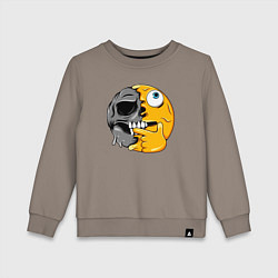 Свитшот хлопковый детский Думающий смайл, цвет: утренний латте