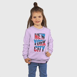 Свитшот хлопковый детский Америка Нью-Йорк, цвет: лаванда — фото 2