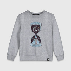 Свитшот хлопковый детский Время исследовать, цвет: меланж