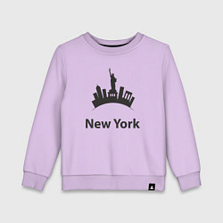 Свитшот хлопковый детский New York mood, цвет: лаванда