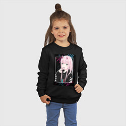 Свитшот хлопковый детский Zero Two is darling, цвет: черный — фото 2