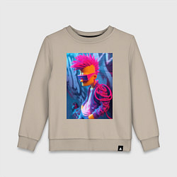 Свитшот хлопковый детский Bart Simpson - punk, цвет: миндальный