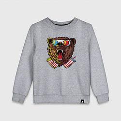 Свитшот хлопковый детский Медведь в кино, цвет: меланж