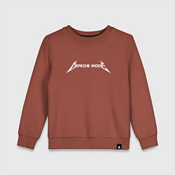 Свитшот хлопковый детский Depeche Mode - Metallica logo, цвет: кирпичный
