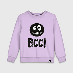 Детский свитшот Страшный черный смайлик: Буу!
