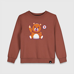 Свитшот хлопковый детский Привет от мишки, цвет: кирпичный