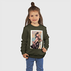 Свитшот хлопковый детский Хяккимару Дороро воин, цвет: хаки — фото 2