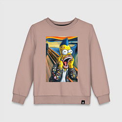 Детский свитшот Гомер Симпсон кричит - мем нейросеть