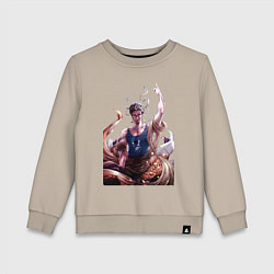 Свитшот хлопковый детский Повесть о конце света Будда, цвет: миндальный