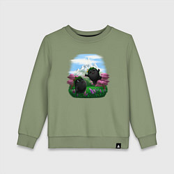 Свитшот хлопковый детский Духи леса, цвет: авокадо