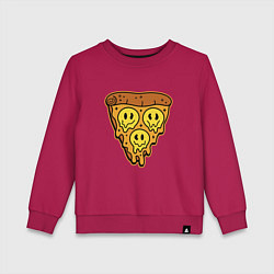 Свитшот хлопковый детский Happy nation pizza, цвет: маджента