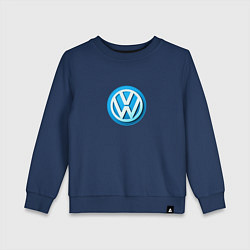 Свитшот хлопковый детский Volkswagen logo blue, цвет: тёмно-синий