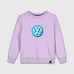 Свитшот хлопковый детский Volkswagen logo blue, цвет: лаванда