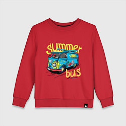 Свитшот хлопковый детский Summer bus, цвет: красный