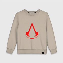 Свитшот хлопковый детский Red logo of assassins, цвет: миндальный