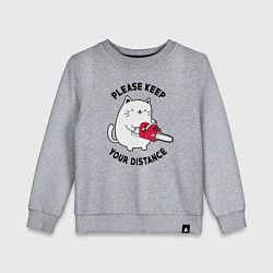 Детский свитшот Белый кот с пилой