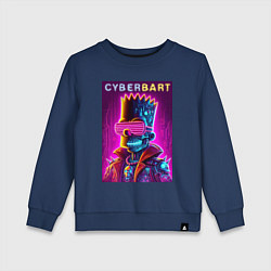 Детский свитшот Cyber Bart - neon glow ai art fantasy