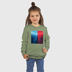 Свитшот хлопковый детский Архитектурный минимализм, цвет: авокадо — фото 2
