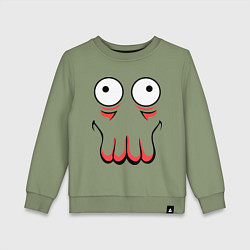 Свитшот хлопковый детский John Zoidberg Face, цвет: авокадо