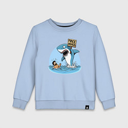 Детский свитшот Free hugs - shark