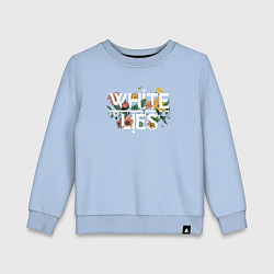 Свитшот хлопковый детский White Lies - Flowers, цвет: мягкое небо