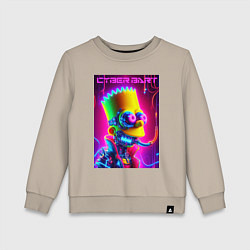 Свитшот хлопковый детский Cyber Bart - neon glow fantasy, цвет: миндальный