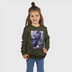 Свитшот хлопковый детский Последний Серафим Шиноа Хираги, цвет: хаки — фото 2