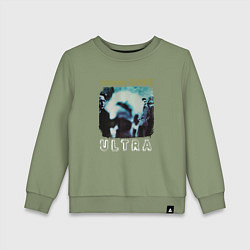 Свитшот хлопковый детский Depeche Mode - Ultra mode logo, цвет: авокадо