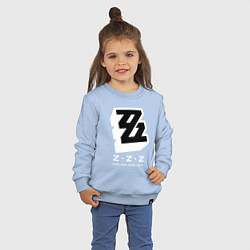Свитшот хлопковый детский Zenless zone zero лого, цвет: мягкое небо — фото 2