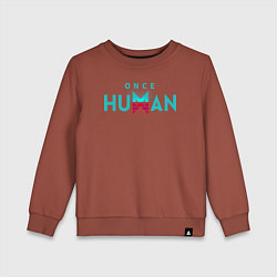 Свитшот хлопковый детский Once human logo, цвет: кирпичный
