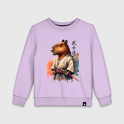 Детский свитшот Capybara samurai - ai art fantasy