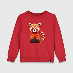 Свитшот хлопковый детский Красная панда с роскошным хвостом, цвет: красный