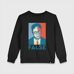 Свитшот хлопковый детский Dwight false - офис, цвет: черный