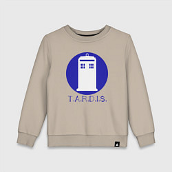 Свитшот хлопковый детский Blue tardis, цвет: миндальный