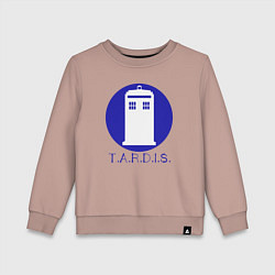 Свитшот хлопковый детский Blue tardis, цвет: пыльно-розовый