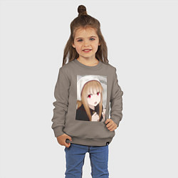 Свитшот хлопковый детский Волчица и пряности Холо монашка, цвет: утренний латте — фото 2