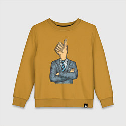 Свитшот хлопковый детский Хороший босс, цвет: горчичный