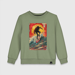 Детский свитшот Сёрфингист на волне