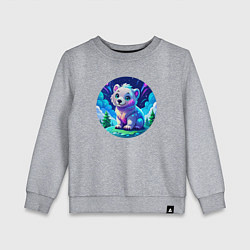 Детский свитшот Белый медвежонок в Арктике