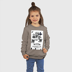 Свитшот хлопковый детский Porsche автомобиль, цвет: утренний латте — фото 2