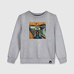 Детский свитшот Голубь пародия на крик Мунка