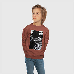 Свитшот хлопковый детский Гонки манга, цвет: кирпичный — фото 2