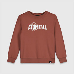 Свитшот хлопковый детский Atomfall logo, цвет: кирпичный