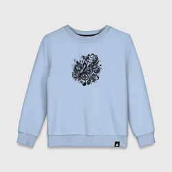 Детский свитшот Орнамент со скрипичным ключом тату стиль