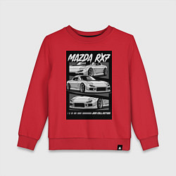 Свитшот хлопковый детский Mazda rx-7 JDM авто, цвет: красный