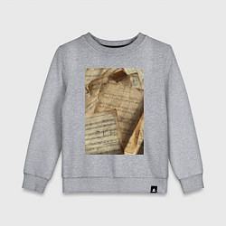 Детский свитшот Листы с нотами