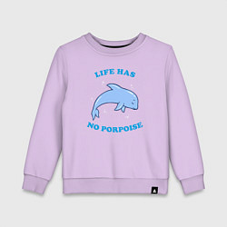 Свитшот хлопковый детский Life has no porpoise, цвет: лаванда