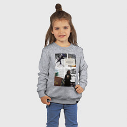 Свитшот хлопковый детский Журналист эстетика, цвет: меланж — фото 2